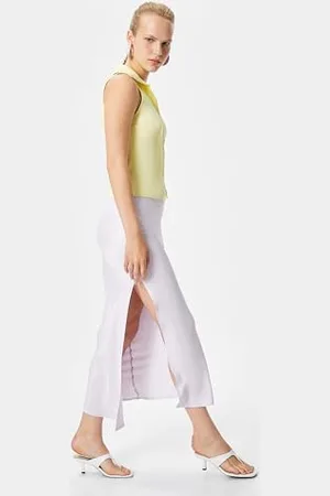 Koton Damska spódnica Viscose Mix Slit Midi, , 36