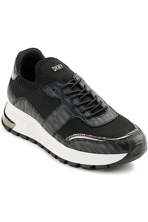 DKNY Damskie buty sportowe Maida Lace Up, Black/Dark Gunmetal, 38 EU, , 38 EU