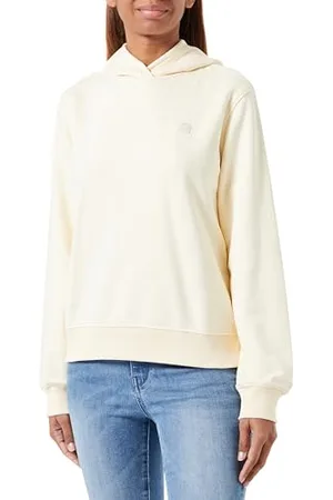 Calvin Klein Jeans Damska bluza z kapturem CK Embro Regular Yellow, S, , S