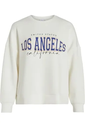 VILA Visif Oversize Sweat Top, Optyczny śnieg/nadruk: combo 1 partia, L