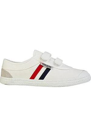 Kawasaki Unisex buty retro z zapięciem na rzepy niskie trampki, 1002 białe, 4 UK