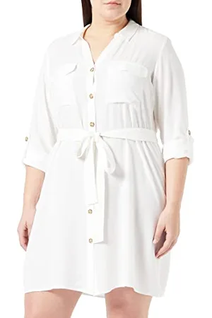 VERO MODA CURVE Vmbumpy L/S Shirt Dress WVN Curve Noos sukienka koszulowa, , 46