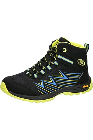 BRUTTING Chesna High Cross Country buty do biegania, czarne/niebieskie/cytrynowe, 13 UK dziecko