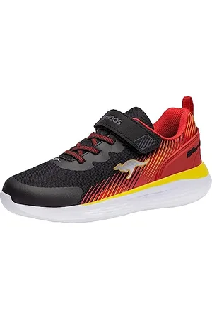 KangaROOS KQ-Unique EV Sneaker, Jet Black/Fiery Red, 13 UK Dziecko