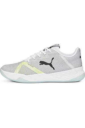 PUMA Uniseks Accelerate Turbo Nitro Ii Buty do Sportów Halowych, White Black Fizzy Light Nitro Blue, 42.5 EU