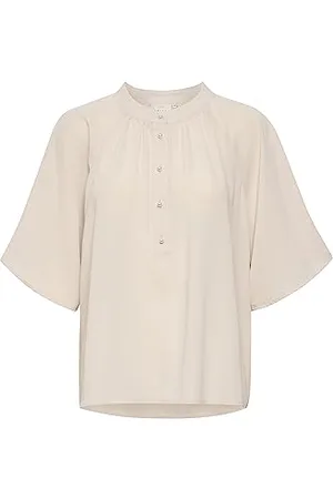 Kaffe Damska bluzka Half Length Raglan Sleeves Oversized Fit Pearl Buttons, , 40