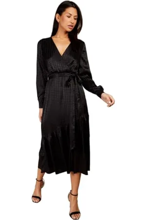 Little Mistress Damska sukienka wieczorowa w pepitkę Midaxi, , 42