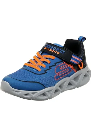 Skechers Sneakersy dla chłopców, niebieskie tekstylne/syntetyczne/czarne i limonkowe, rozmiar 42, , 30 EU
