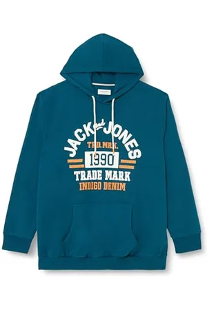 JACK & JONES Bestseller A/S Męska bluza z kapturem Jjcarlo Sweat Hood Pls, , 3XL duże rozmiary