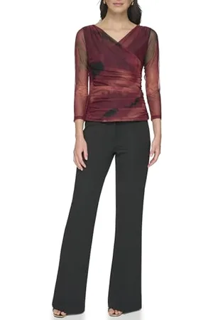 DKNY Damska bluza z długim rękawem z nadrukiem siateczkowym, , S