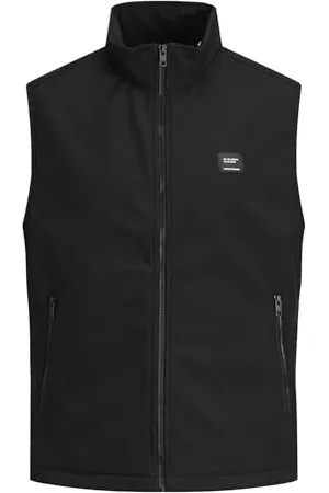 JACK & JONES JACK&JONES Męska kamizelka JJEBASIC Softshell BW Collar NOOS, czarna, S, , S