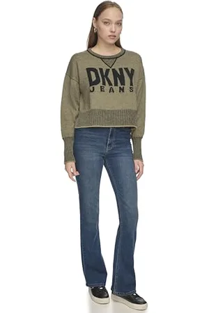 DKNY Damski sweter z długim rękawem z logo, , L