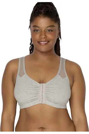 Fruit Of The Loom Damski wygodny biustonosz sportowy z zapięciem z przodu z paskami z siateczki, , 95