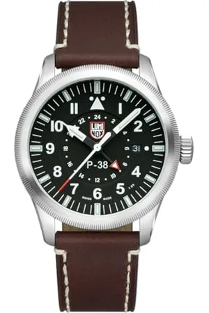 Luminox Męski analogowy szwajcarski zegarek kwarcowy ze skórzanym paskiem XA.9521, , 42mm, Pasek.