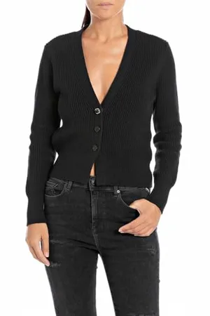 Replay Damski kardigan bawełniany Regular Fit, , XS