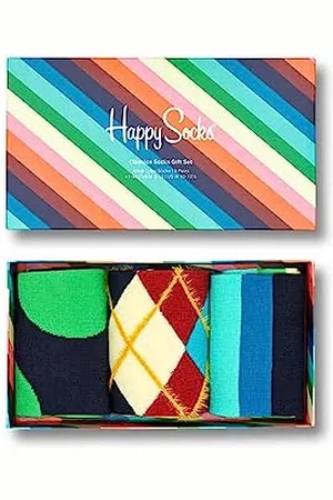 Happy Socks 3-pak klasycznych skarpetek zestaw upominkowy, wielokolorowy, średni/duży (opakowanie 3 szt.)