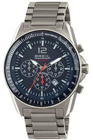 Breil Watch Man tytanowa tarcza czarna e bransoletka z tytanu, mechanizm chrono solar, , Jeden rozmiar, Bransoletka
