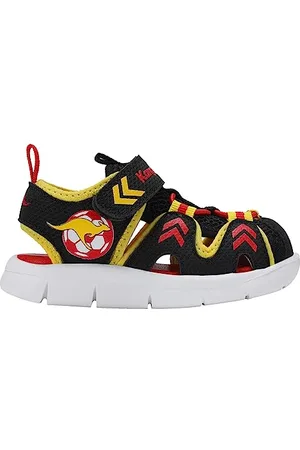 KangaROOS Sandały chłopięce, uniseks, dziecięce K-Mini Lind EV, Jet Black/Lemon Chrome, 24 EU, , 24 EU