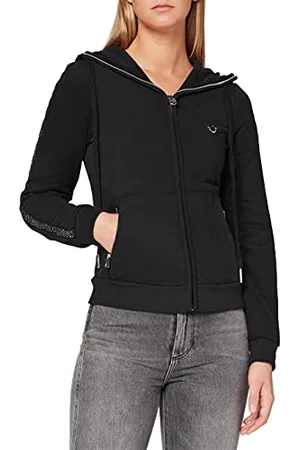 True Religion Damska bluza z kapturem JKT ze strasów czarna, , XS