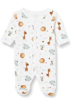 NAME IT Unisex Baby Nbnnightsuit W/F beżowy Animal Noos śpioszki do spania, , 92