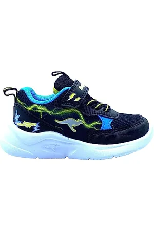 KangaROOS Chłopięce Unisex dziecięce K-NY Peppa EV Sneaker, Jet Black/Neon Yellow, 30 EU, , 30 EU