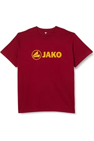 Jako Męski T-shirt promocyjny, czerwone wino/neonowy pomarańczowy, XL