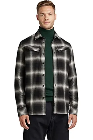 G-Star RAW Męska koszula Slant Pocket Slim Shirt, wielokolorowa (Dk Black Dale Check C841-C641), L