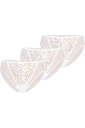 Teyli 3-pak damskich majtek z siateczki z koronką kwiatową, pełny komfort, oddychające, rozciągliwe majtki, 3 sztuki, glamour, , 40