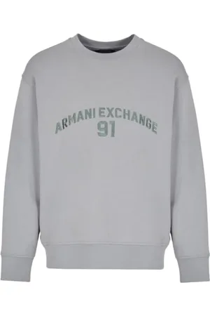Armani Exchange Męska bluza Armani 91 Logo Crewneck, jasnoszara, M, , M