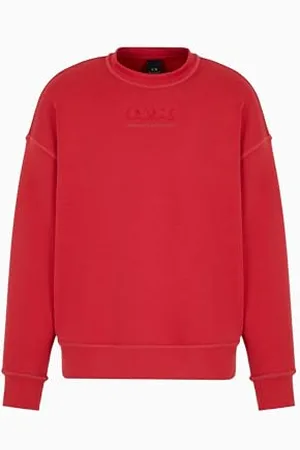 Armani Exchange Męska bluza modal Cotton Debossed Logo sweter Crewneck, , L