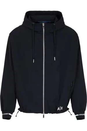 Armani Exchange Długi rękaw, mankiety z nadrukowanym logo, bluza Kurtka, ciemnoniebieski, XXL, , XXL