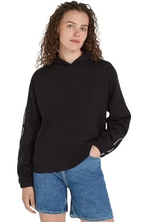 Calvin Klein Jeans Elastyczna bluza z kapturem z logo dla kobiet, , L