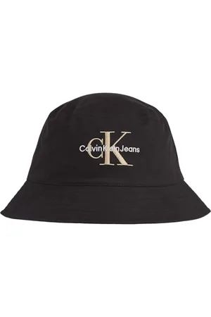 Calvin Klein Jeans Męski kapelusz typu bucket z monogramem inny kapelusz, czarny, jeden rozmiar, , Rozmiar uniwersalny
