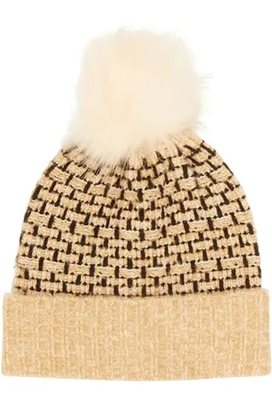 Kaffe Czapka damska dzianinowa dostępność Slim Fit Folded Edge Faux Fur Cheerleaderki, , rozmiar uniwersalny