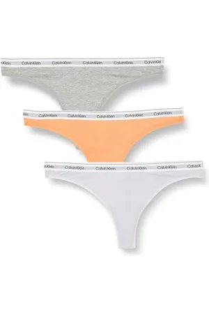 Calvin Klein Damskie stringi 3-pak (niski stan), kadmowy orng/szary Htr/lawendowy niebieski, 3XL, , 3XL