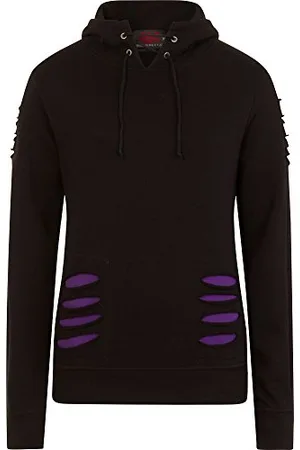 Spiral Damska - Gothic Rock - Duża bluza z kapturem z kapturem fioletowo-czarna - XL, , XL