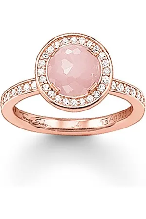 Thomas Sabo TR1971-417-9 pierścionek damski, srebro próby 925, częściowo pozłacany, biała cyrkonia e srebro, 52 (16,6), colore: , cod. TR1971-417-9-52