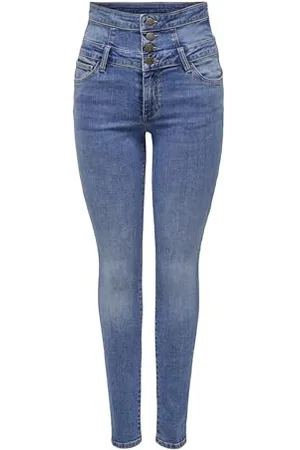 ONLY Onlhush Hw Corsage DNM Ana Skinny-fit dżinsy damskie, , XS / 32L