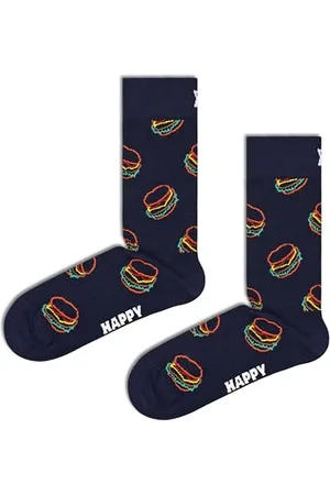 Happy Socks Lunch Time, kolorowe i zabawne, Skarpety dla kobiet i mężczyzn, Niebieski (41-46)