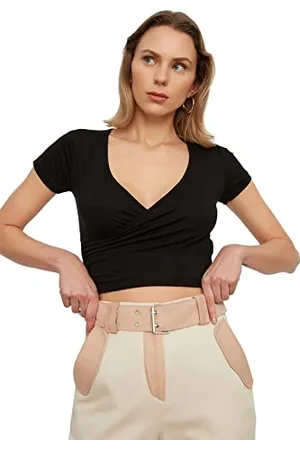 Trendyol Damska dopasowana Basic Sweetheart tkana bluzka, , 66