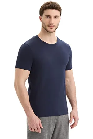 Icebreaker Merino Cool-Lite męska koszulka z krótkim rękawem, luźna koszulka basic, Midnight Navy (granatowa), rozmiar L
