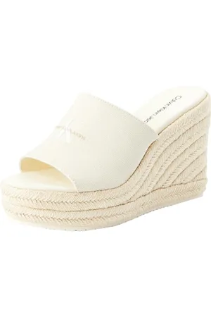 Calvin Klein Jeans Damskie espadryle na koturnie wsuwane płótno, , 39.5 EU