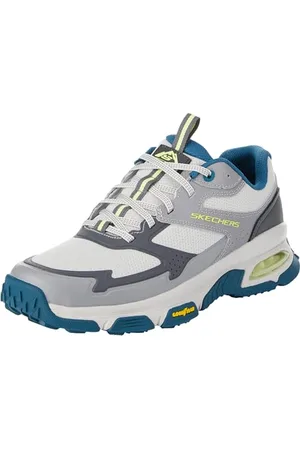 Skechers Skech-AIR Sleek Envoy Sneakersy męskie, szara skóra, syntetyk, tekstylia, kolor Aqua, 44, , 45 EU
