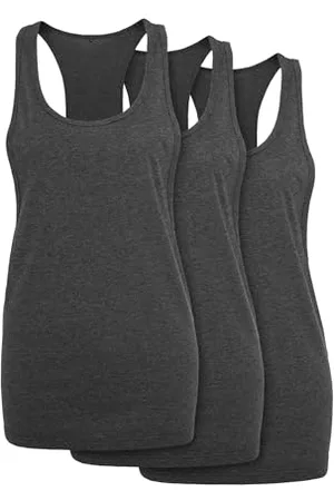 Build Your Brand Damski tank top damski luźny tank top 3-pak Charcoal XS, , XS