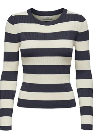 JDY Damski sweter plum L/S O-Neck Stripe Pull. KNT Noos sweter, , M