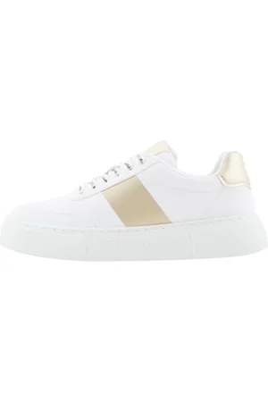 Armani Exchange Damskie buty sportowe Kurt, Logo Laces, Side Colour Band Sneaker, Op.White+ Pale, 39 EU, , 39 eu