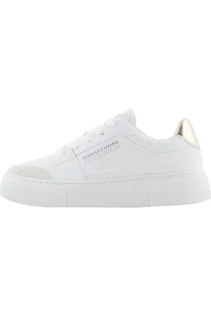 Armani Exchange Damskie Kurt, edycja Milano, Detail Sneaker, Op. White+ Gold, 40,5 EU, , 41