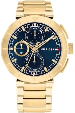 Tommy Hilfiger Analogowy zegarek kwarcowy wielofunkcyjny dla mężczyzn z kolekcji z bransoletką ze stali nierdzewnej w kolorze złotym-1792118