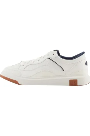 Armani Exchange Męskie buty Venice, wybite logo, Chunky Sneaker, Off White+ Navy, 43 EU, , 43 EU