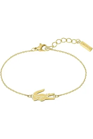 Lacoste Damska bransoletka z kolekcji CROCODILE z żółtego złota z urokiem w kształcie krokodyla - 2040047